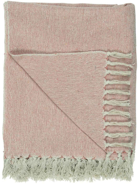 Ib Laursen - Plaid Baumwolldecke Faded rose