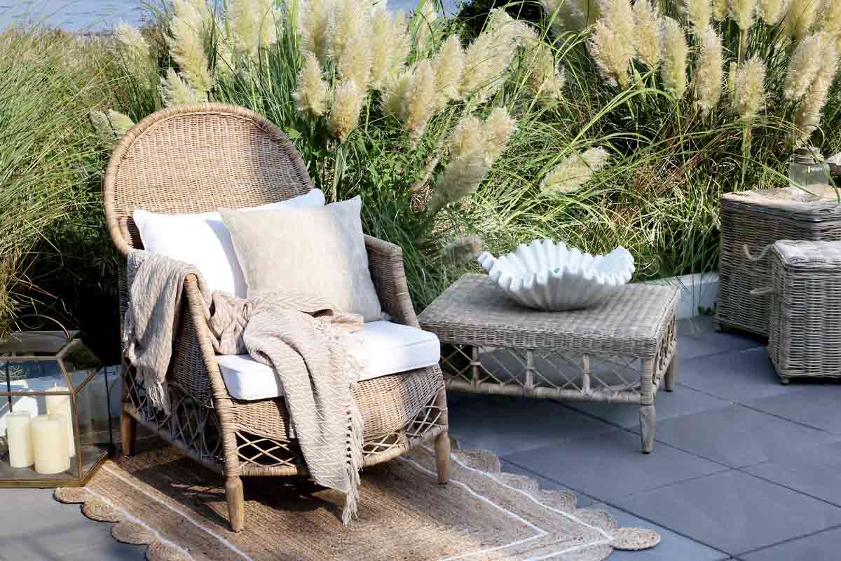 Rattan Stuhl französisch