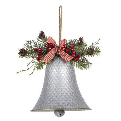 Clayre & Eef - Weihnachtsglocke aus Eisen mit Tannendekoration