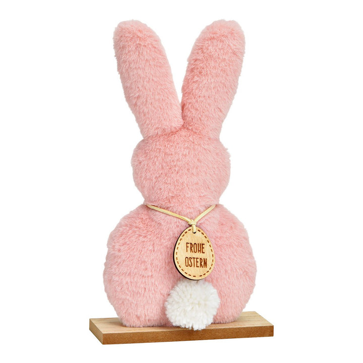 G. Wurm - Aufsteller Hase aus Plüsch auf Holzsockel