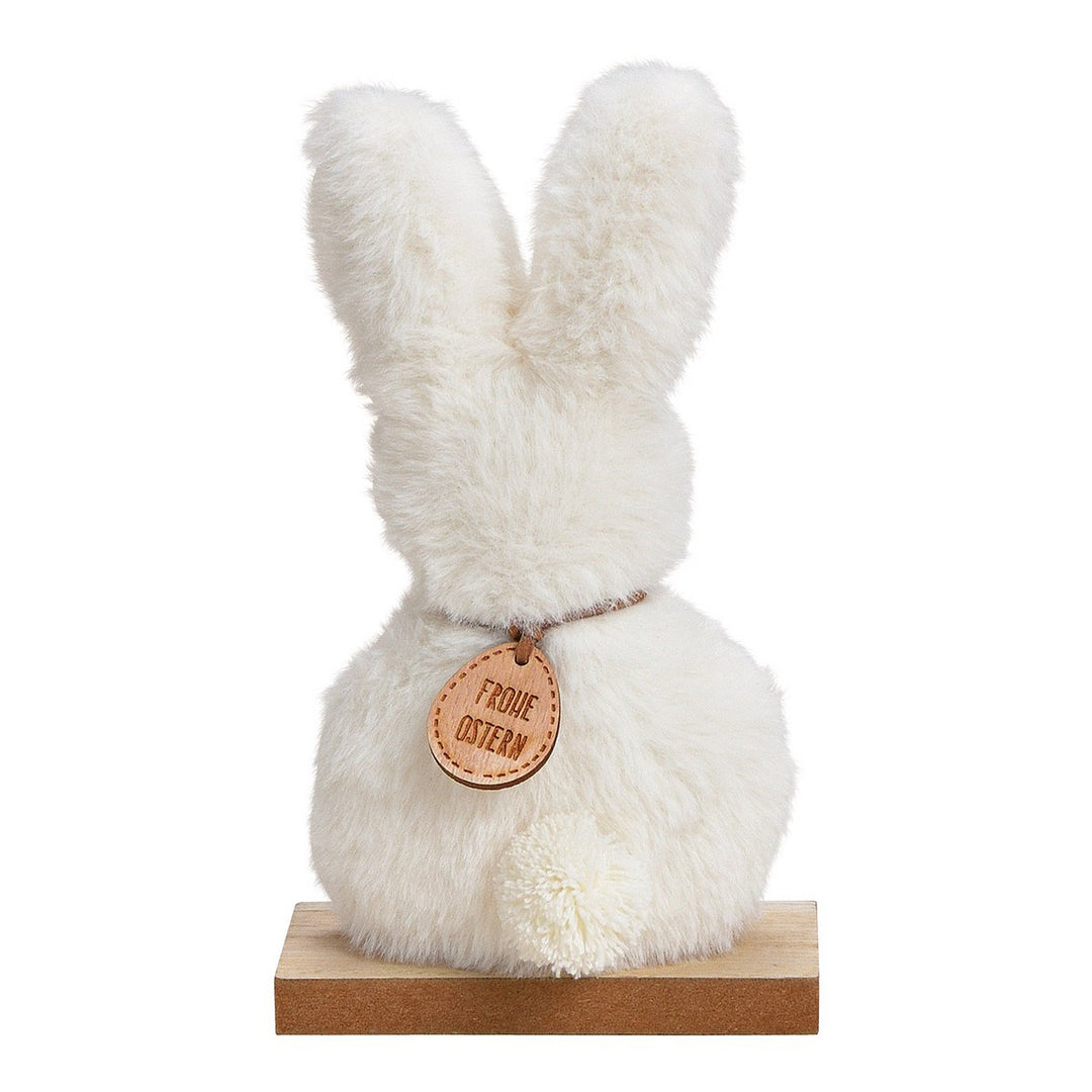G. Wurm - Aufsteller Hase aus Plüsch auf Holzsockel