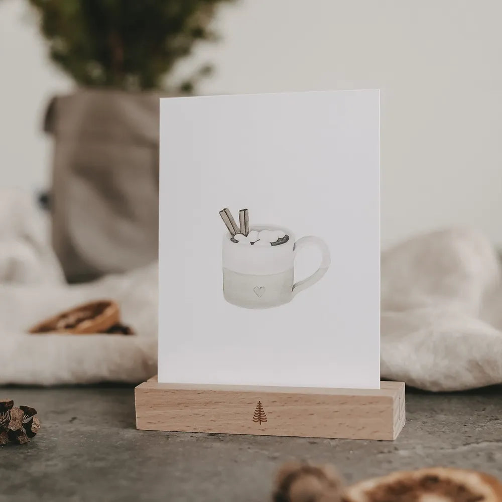 Eulenschnitt - Aquarellkarte Christmas Cup