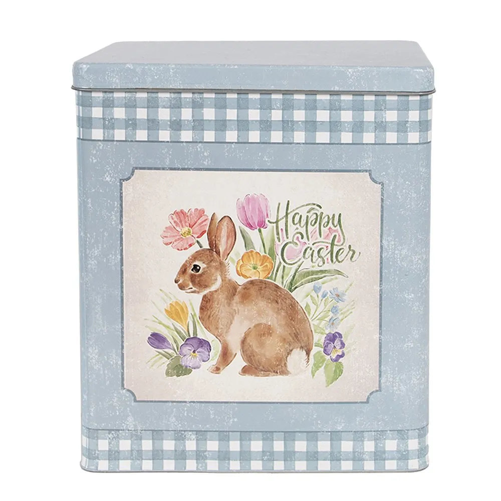 Clayre & Eef - Aufbewahrungsbox aus Blech mit Hasen-Motiv 2er Set