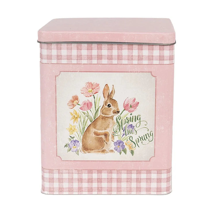 Clayre & Eef - Aufbewahrungsbox aus Blech mit Hasen-Motiv 2er Set