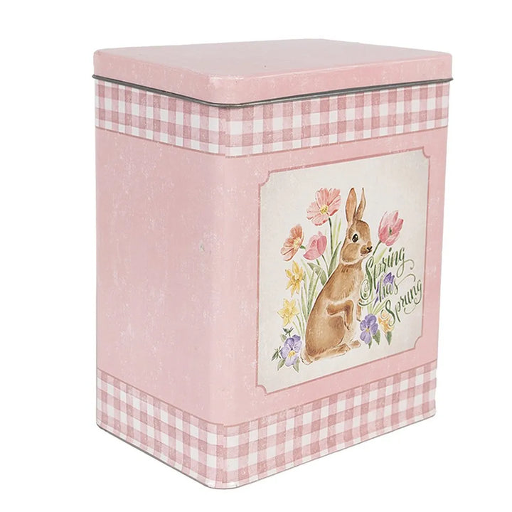 Clayre & Eef - Aufbewahrungsbox aus Blech mit Hasen-Motiv 2er Set