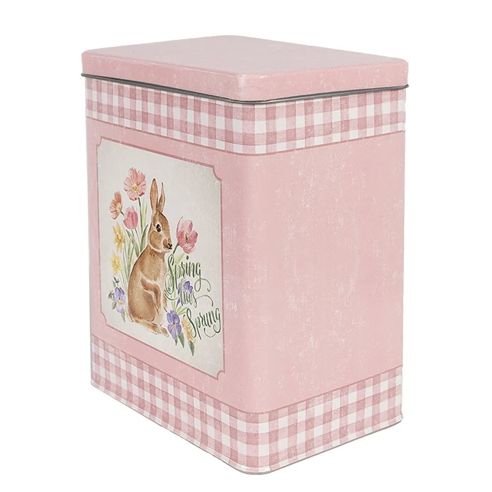 Clayre & Eef - Aufbewahrungsbox aus Blech mit Hasen-Motiv 2er Set