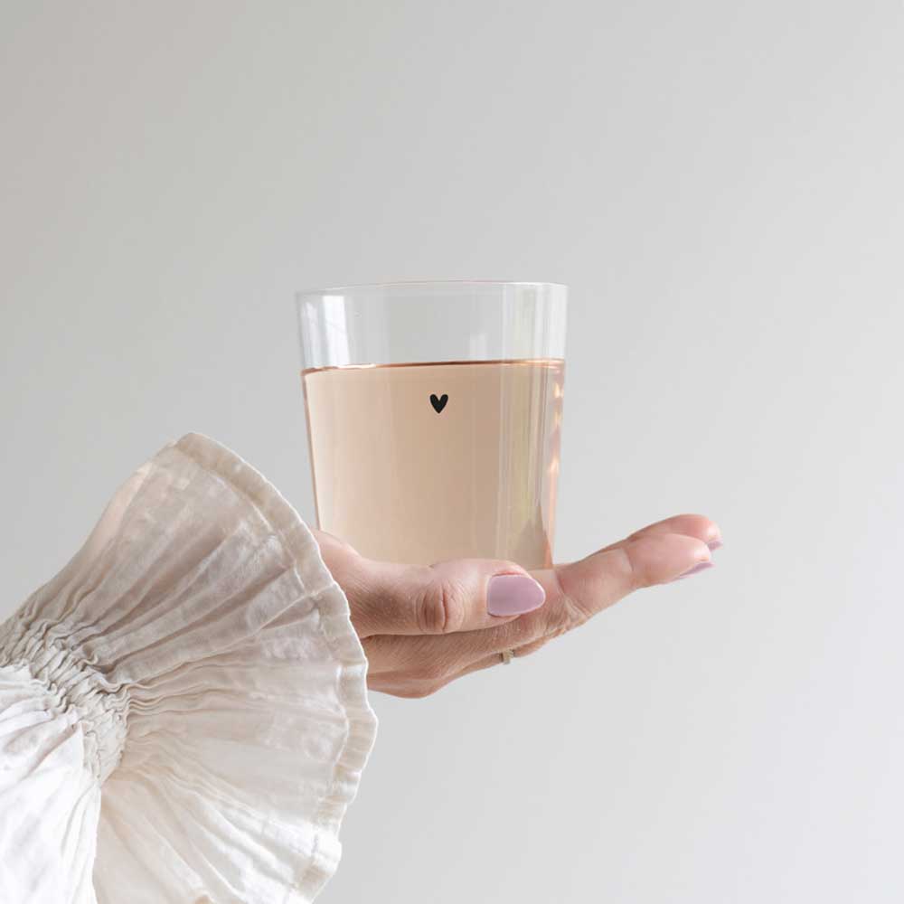 Bastion Collections - Becher aus Glas Herz Schwarz