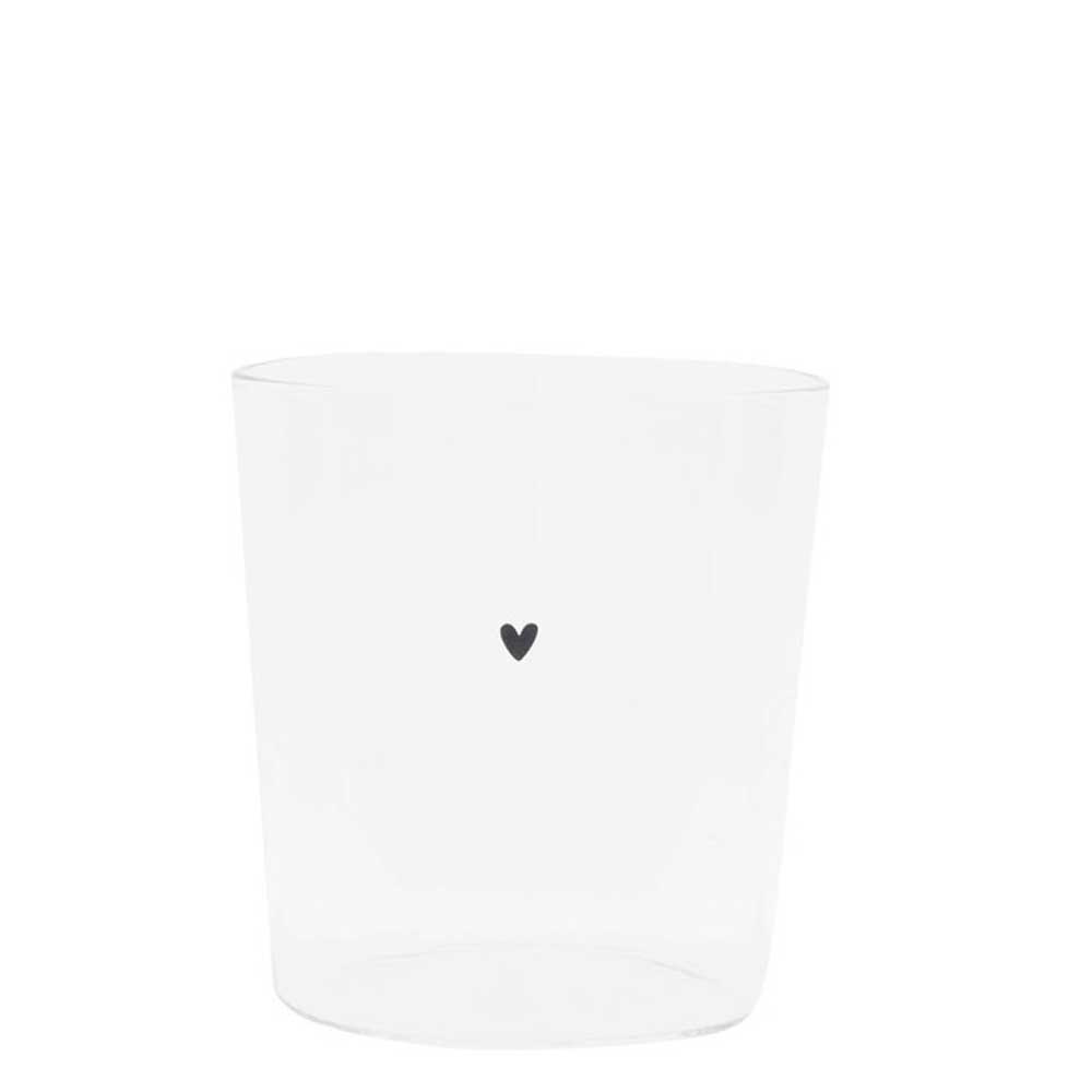 Bastion Collections - Becher aus Glas Herz Schwarz