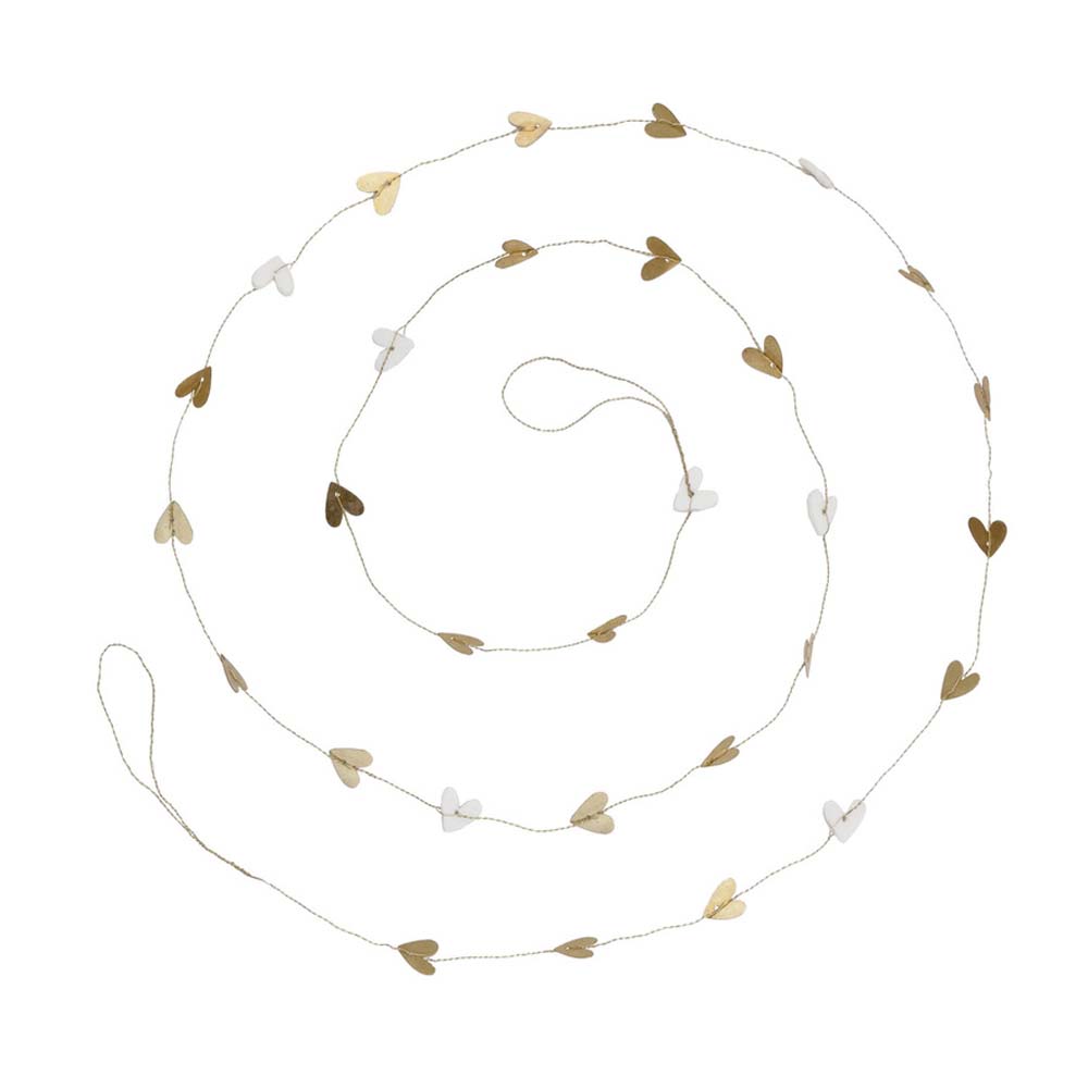 Bastion Collections - Girlande Herzen Weiß & Gold