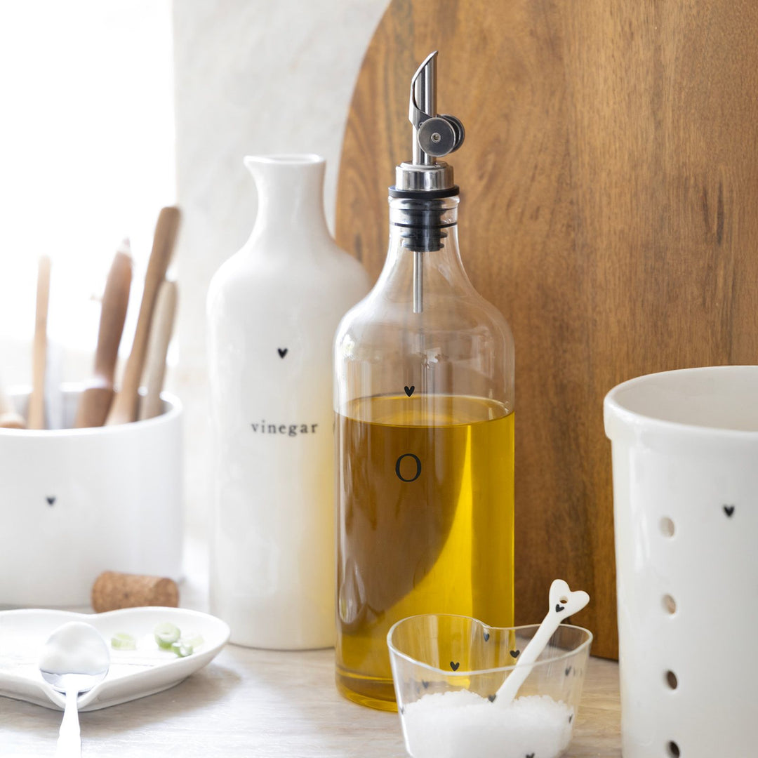 Bastion Collections – Ölflasche aus Glas – mit schwarzem Herz
