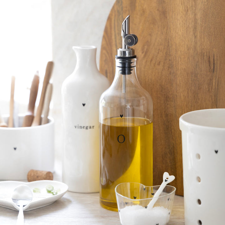 Bastion Collections – Ölflasche aus Glas – mit schwarzem Herz