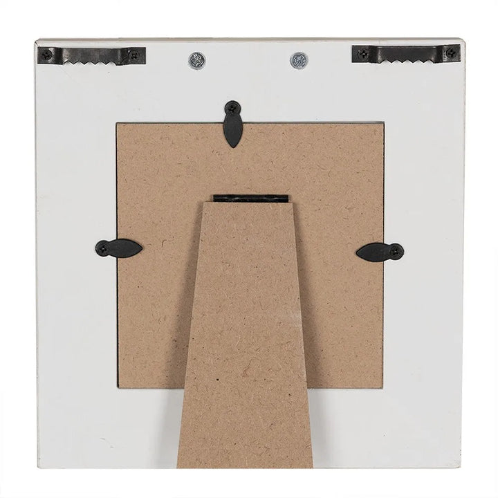 Clayre & Eef - Weißer MDF-Fotorahmen 10x10 cm mit Schleife