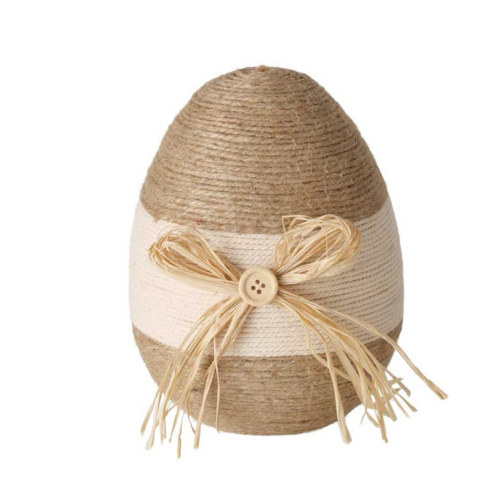 Boltze - Deko Ei im Naturlook mit Jute & Bast