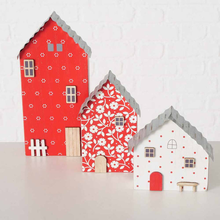 Boltze - Häuser Holz Red Dream 3er-Set