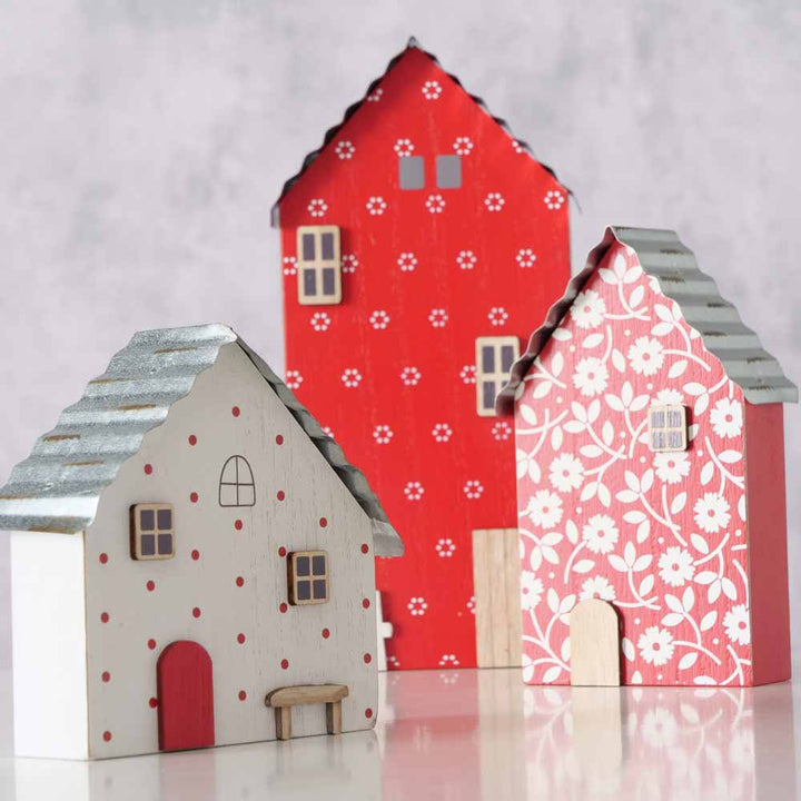Boltze - Häuser Holz Red Dream 3er-Set