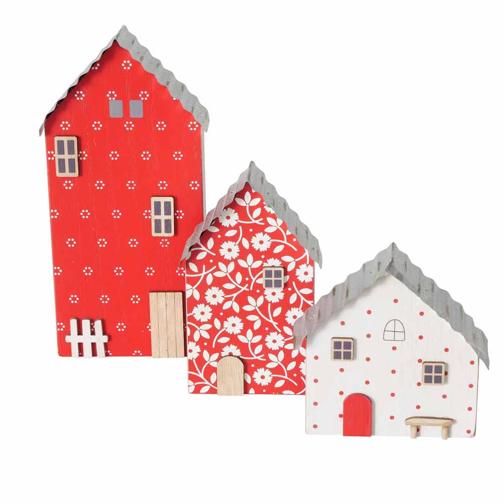 Boltze - Häuser Holz Red Dream 3er-Set