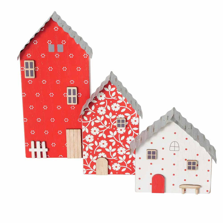 Boltze - Häuser Holz Red Dream 3er-Set