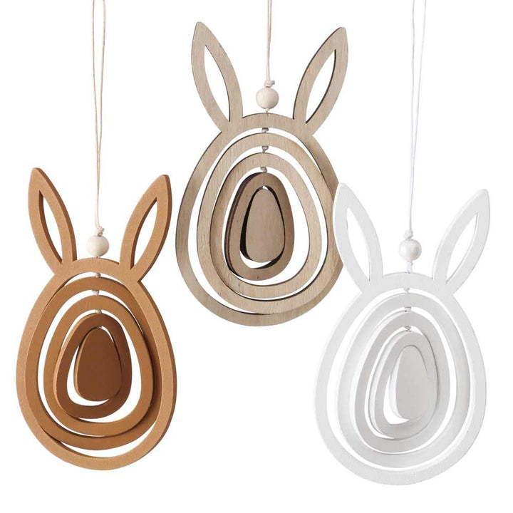 Boltze - Dekoanhänger Holz Osterhase zum Aufhängen