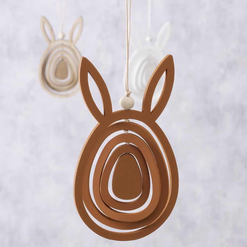 Boltze - Dekoanhänger Holz Osterhase zum Aufhängen