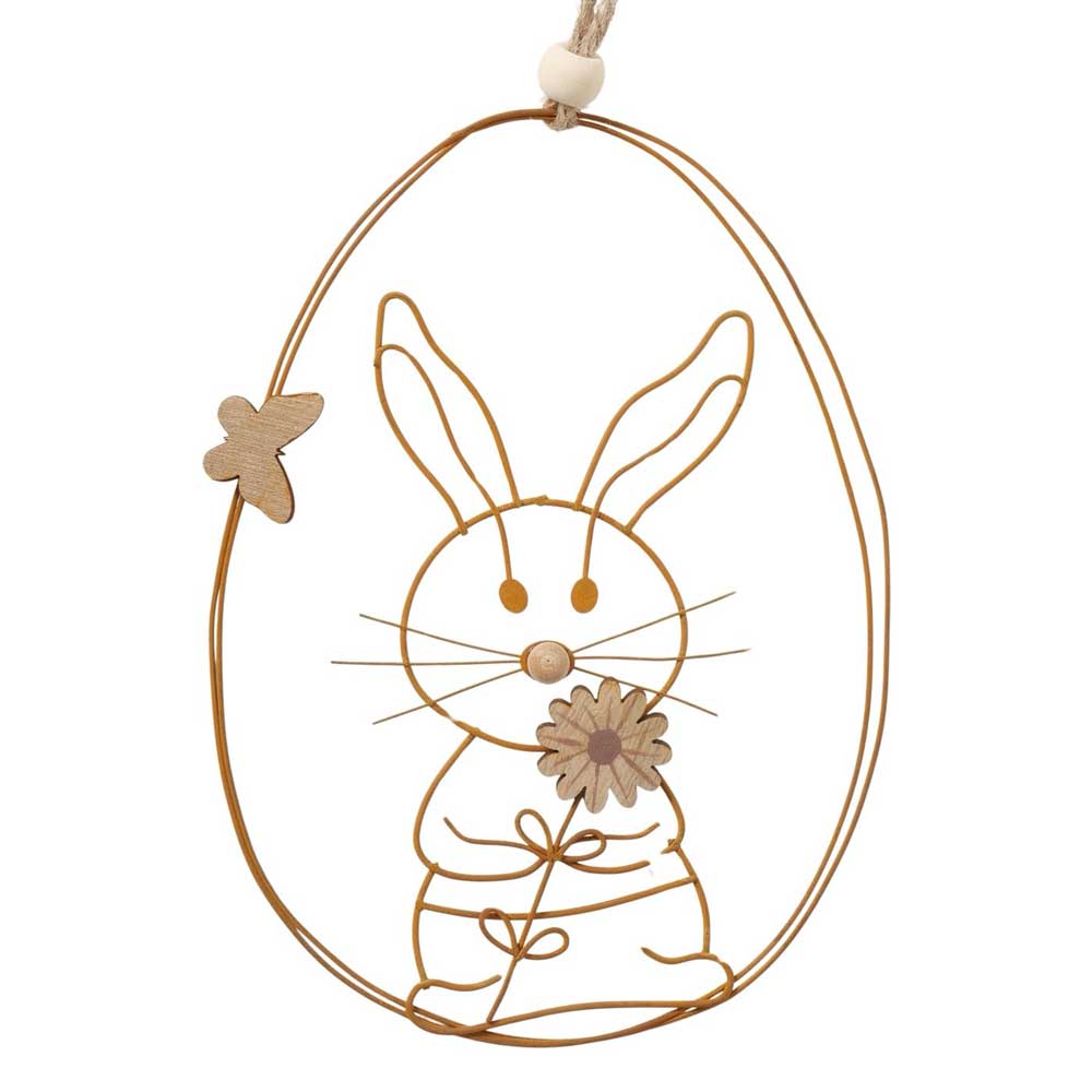 Boltze - Dekoanhänger Osterhase aus Metall & Holz
