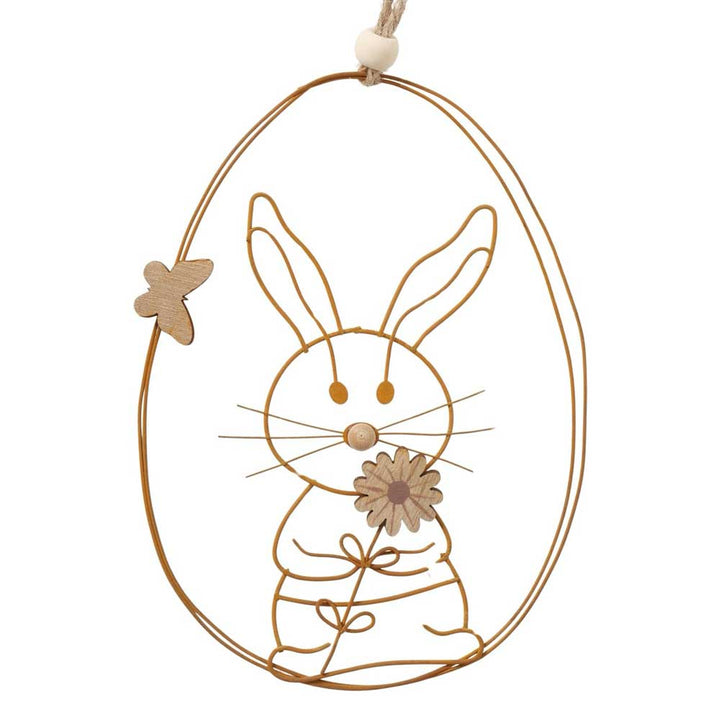 Boltze - Dekoanhänger Osterhase aus Metall & Holz