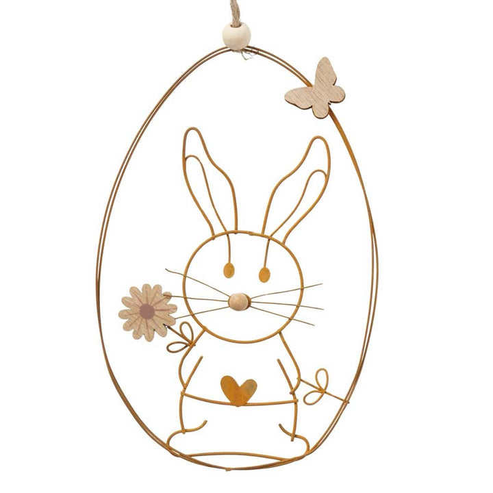 Boltze - Dekoanhänger Osterhase aus Metall & Holz