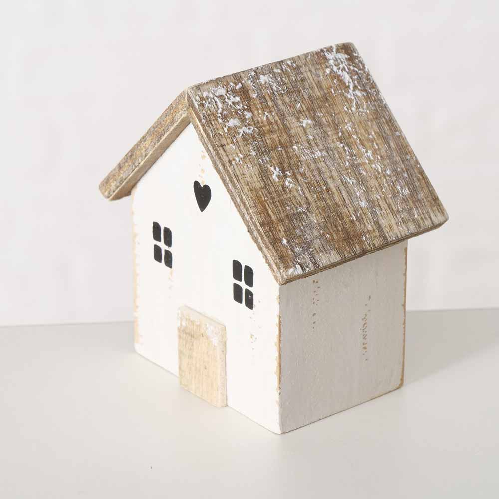 Boltze - Dekoaufsteller Häuser Holz 4er-Set