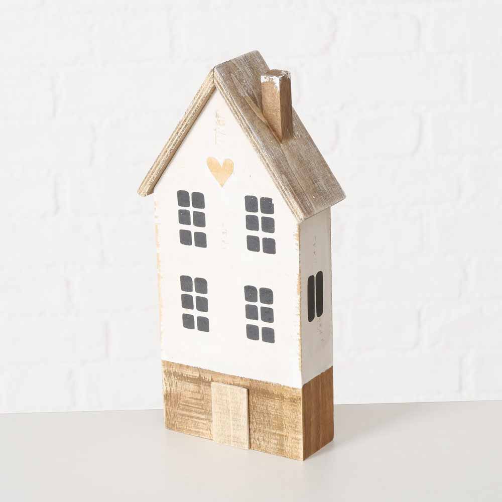 Boltze - Dekoaufsteller Häuser Holz 4er-Set