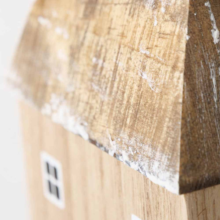 Boltze - Dekoaufsteller Häuser Holz 4er-Set