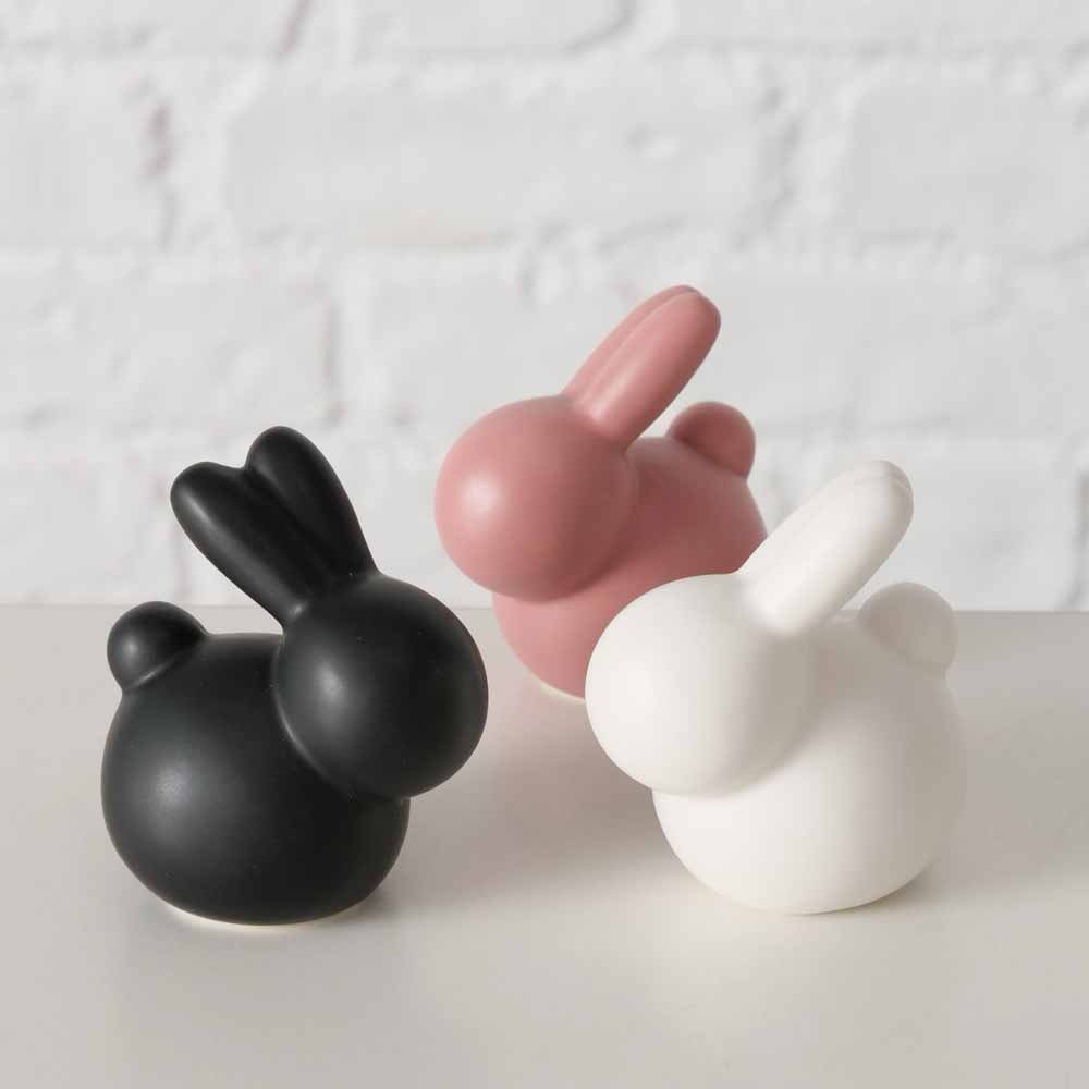 Boltze - Dekohase Hopsy Hasenfigur Keramik Glatt