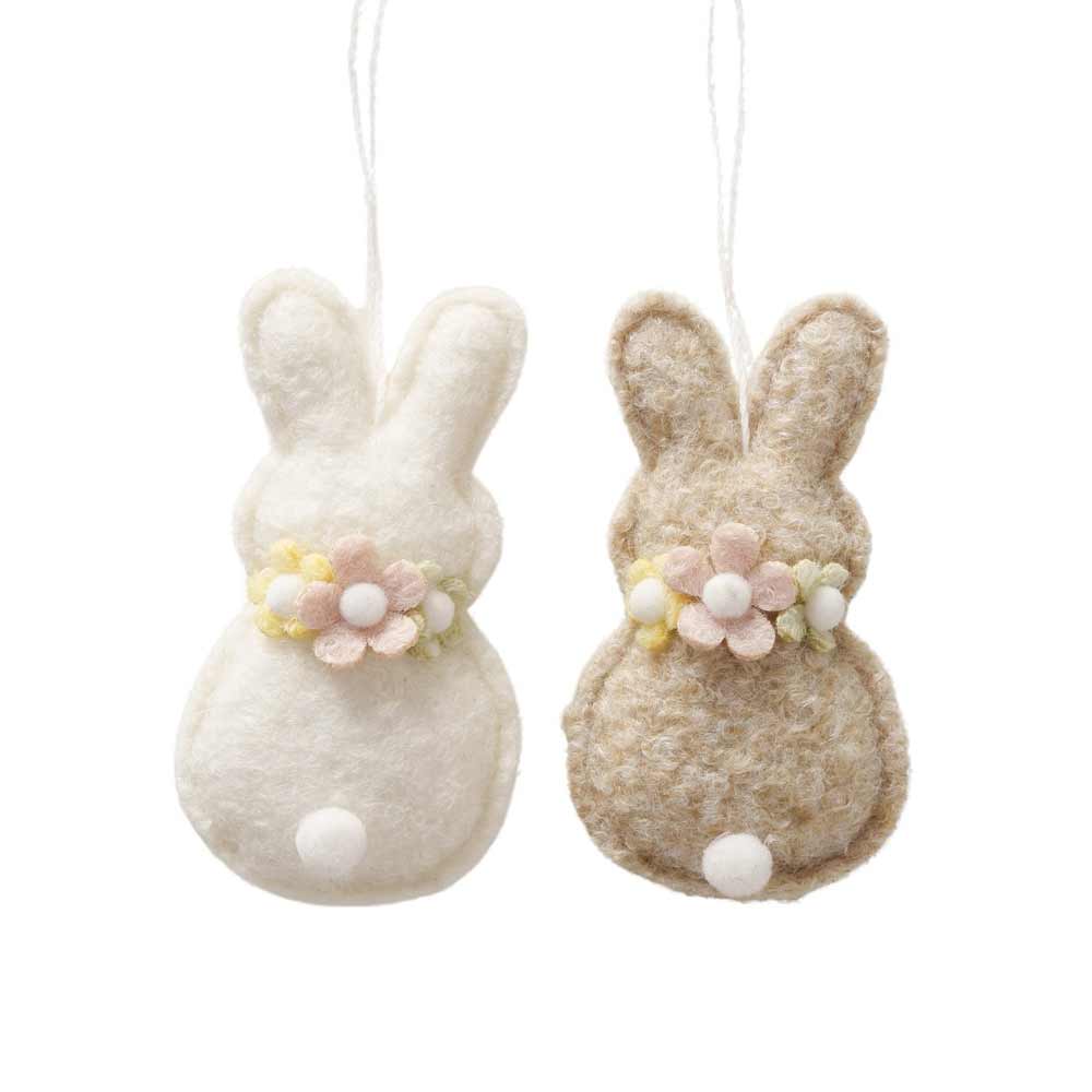 Boltze - Filz Hase Anhänger „Amaris“ – Osterdeko im Natur-Look