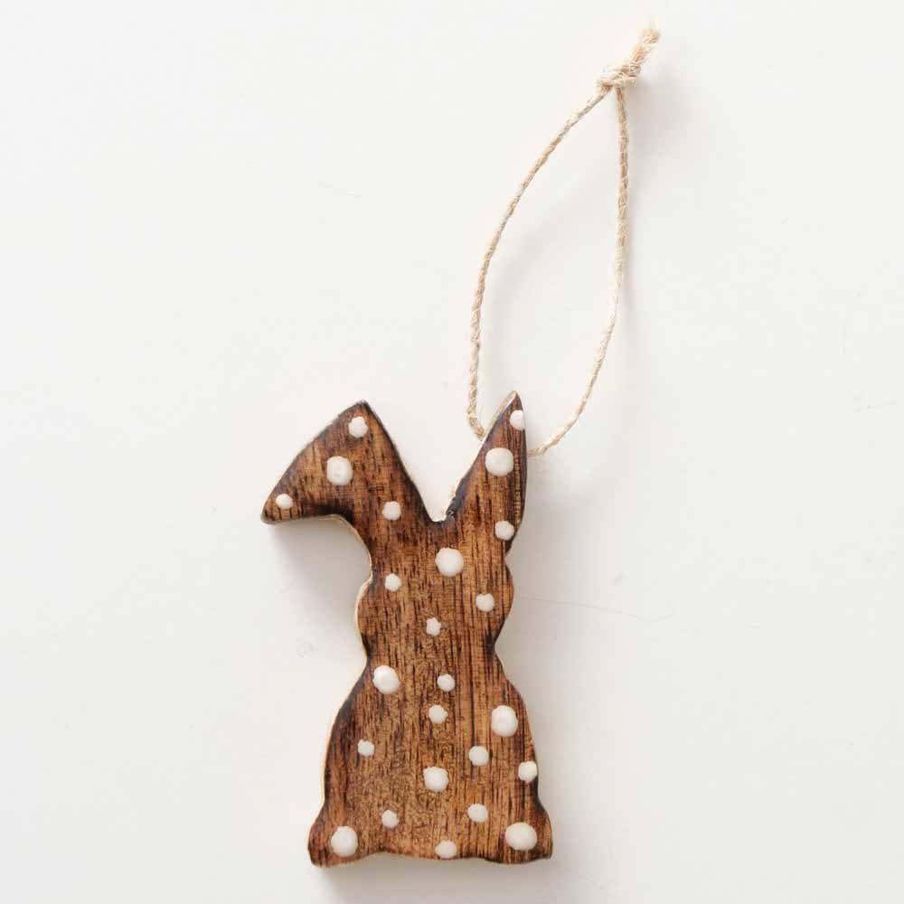 Boltze - Holz-Hängefigur Hase Merel mit Punkten Deko