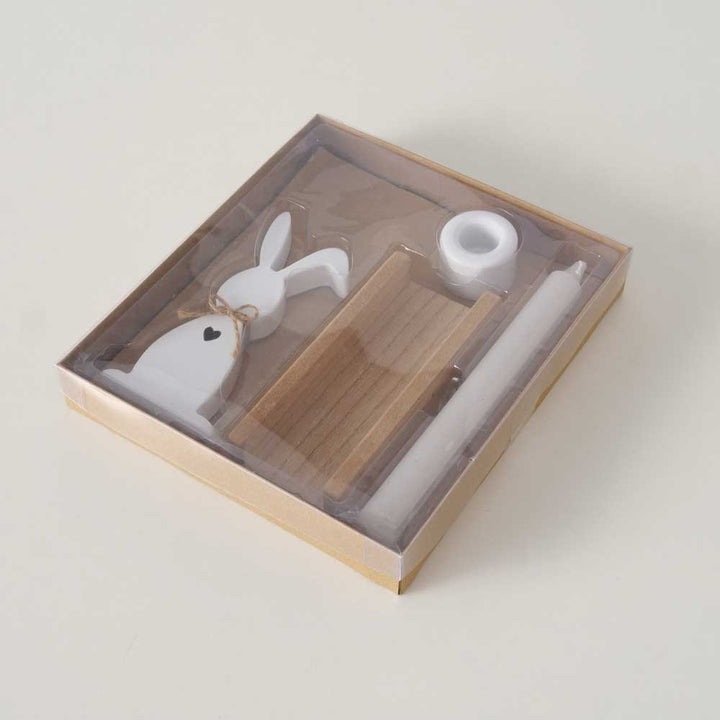 Boltze - Oster-Kerzenhalter Milly – Holz & Hase Deko mit Kerze