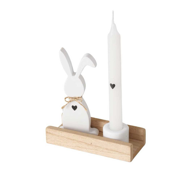 Boltze - Oster-Kerzenhalter Milly – Holz & Hase Deko mit Kerze