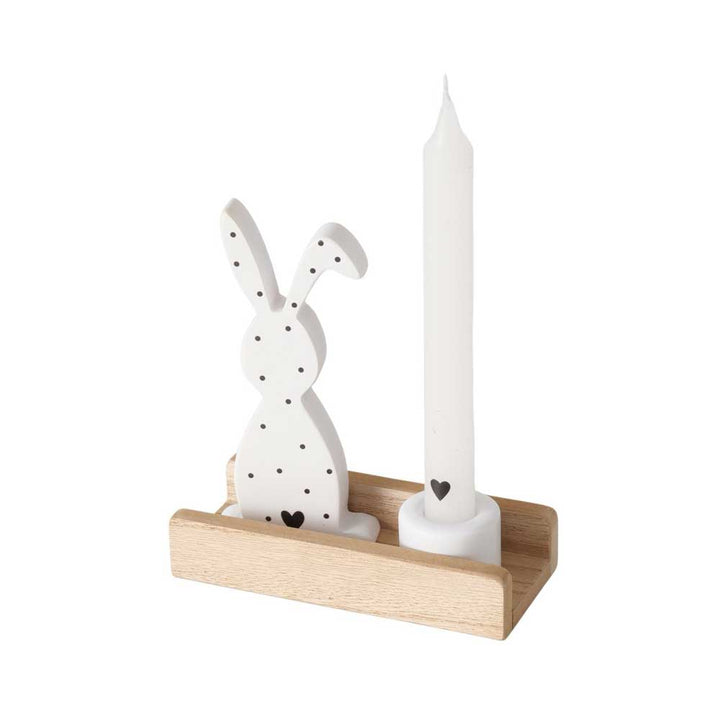 Boltze - Oster-Kerzenhalter Milly – Holz & Hase Deko mit Kerze
