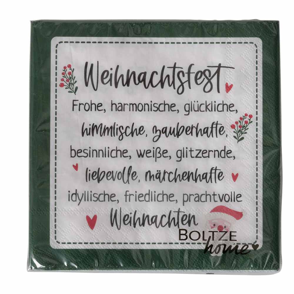Boltze - Servietten Weihnachtsspruch Nollaig 20 Stück