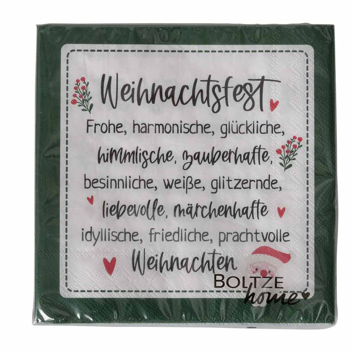 Boltze - Servietten Weihnachtsspruch Nollaig 20 Stück