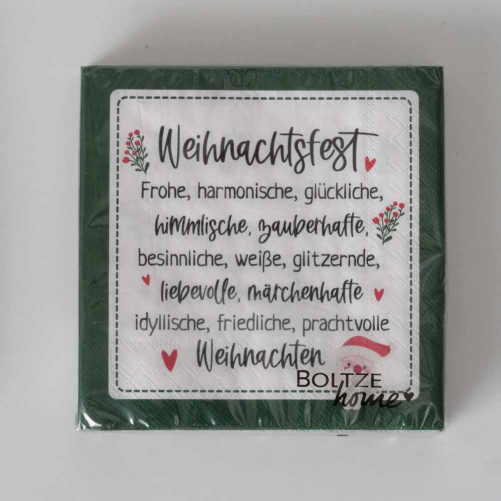 Boltze - Servietten Weihnachtsspruch Nollaig 20 Stück