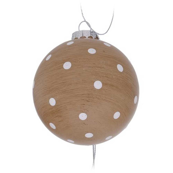 Boltze - Weihnachtskugel Holzoptik Braun Beige