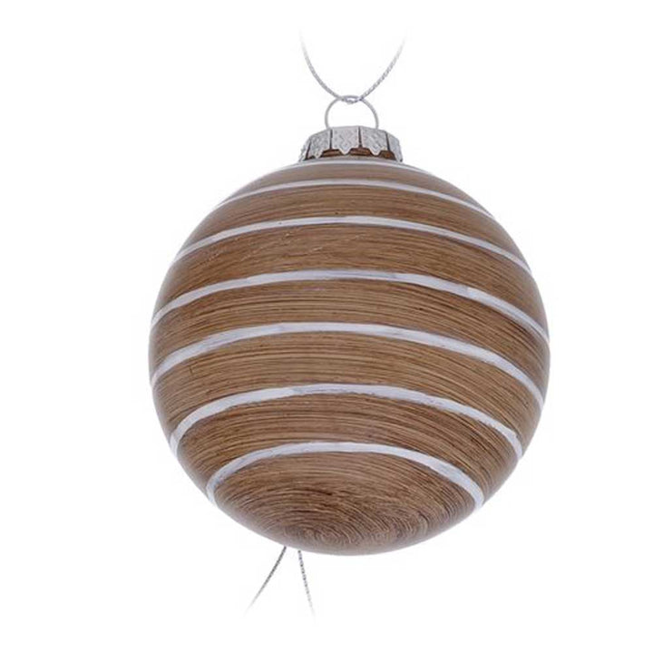 Boltze - Weihnachtskugel Holzoptik Braun Beige