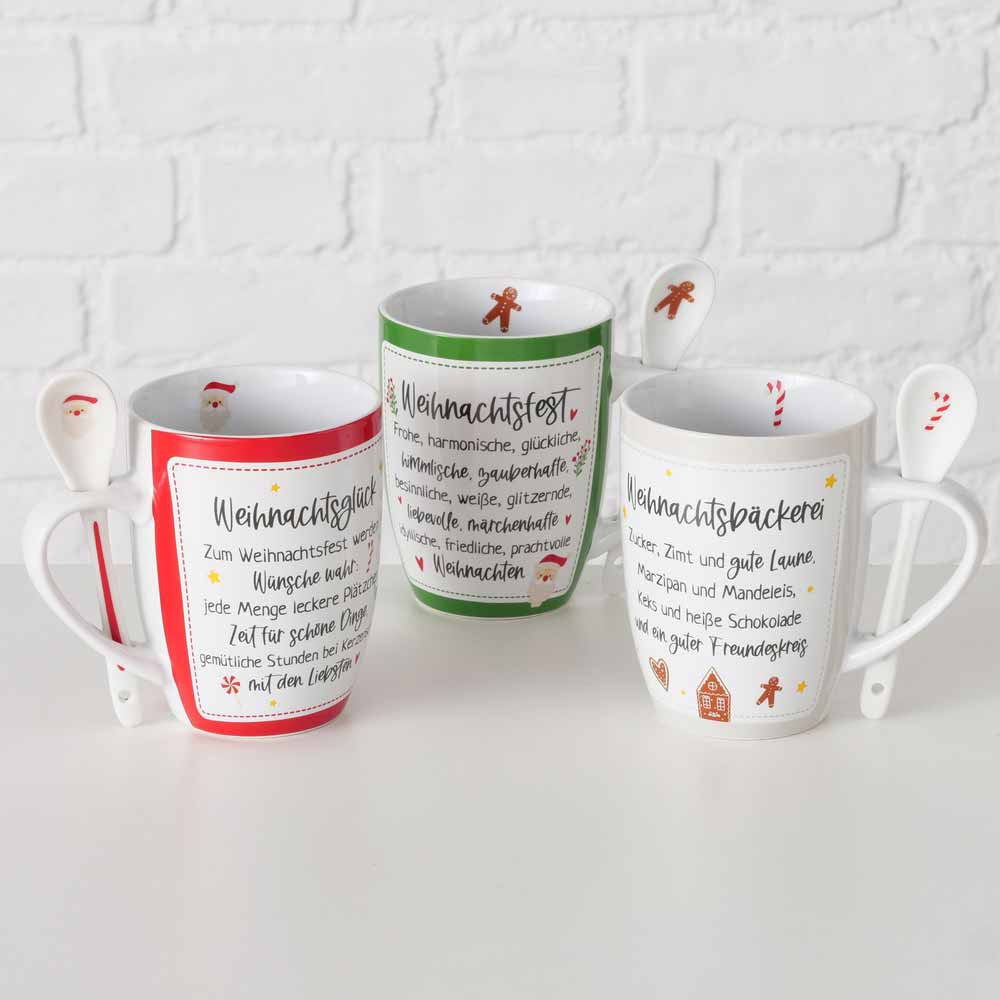 Boltze - Weihnachtstasse mit Spruch und Löffel Nollaig