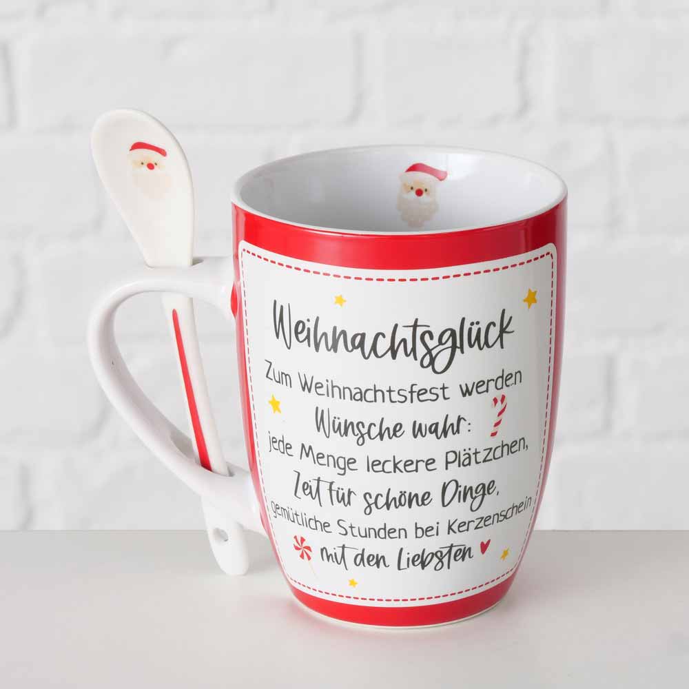 Boltze - Weihnachtstasse mit Spruch und Löffel Nollaig