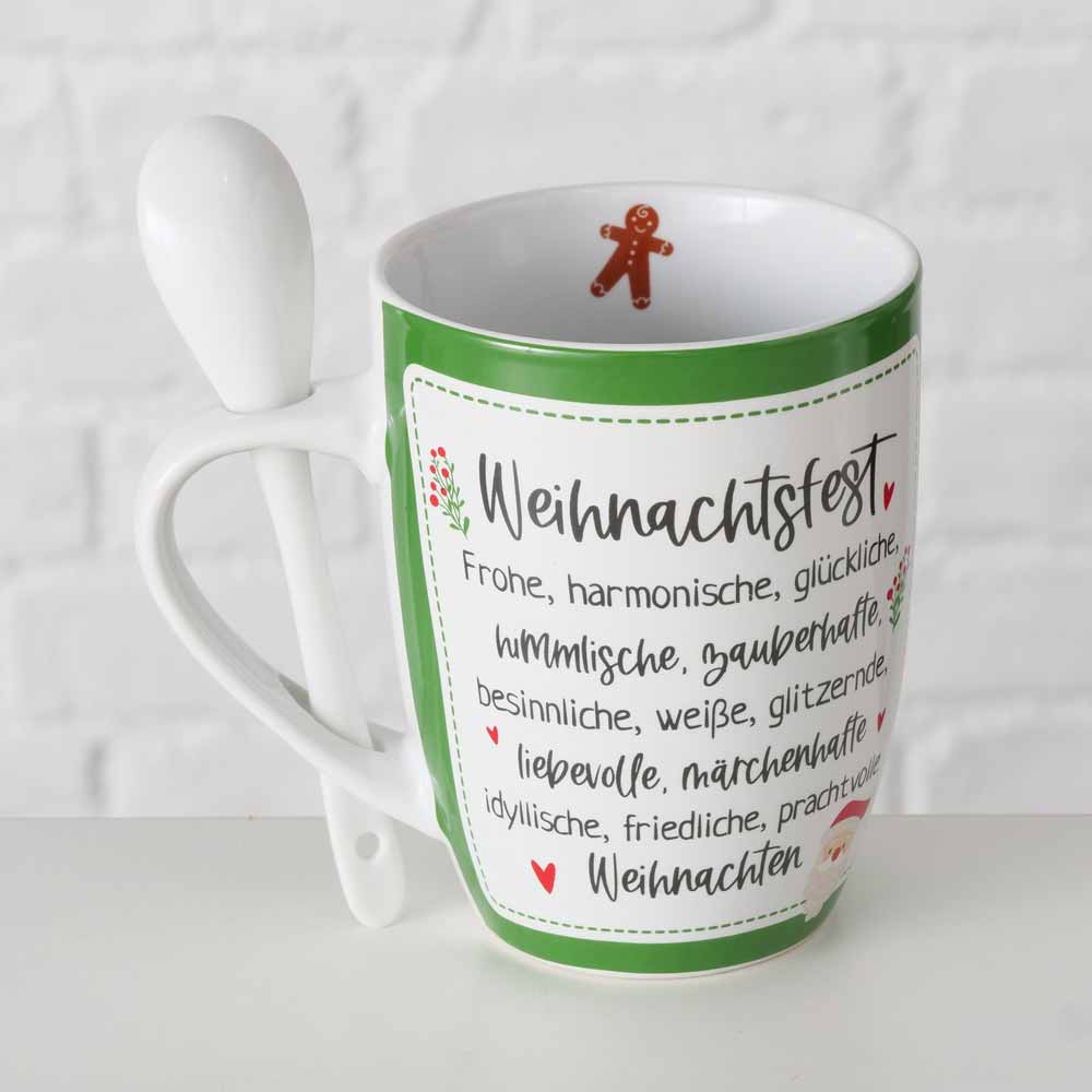 Boltze - Weihnachtstasse mit Spruch und Löffel Nollaig