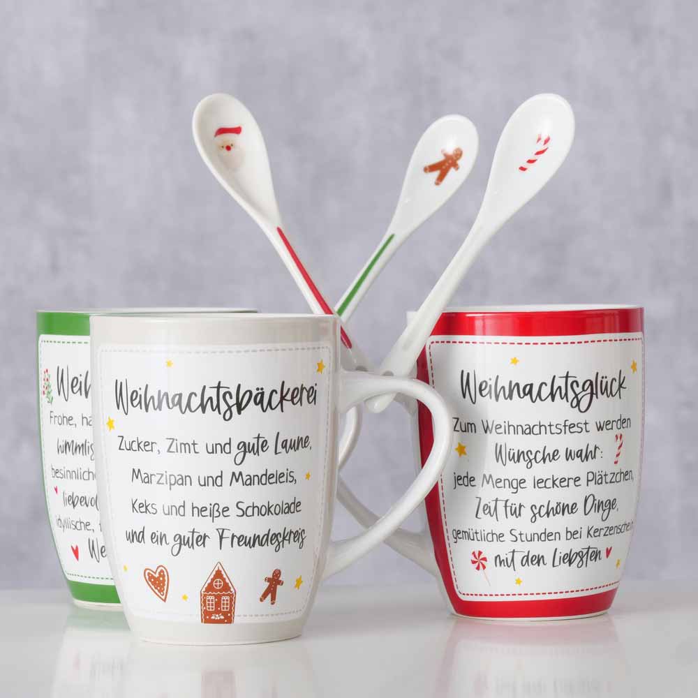 Boltze - Weihnachtstasse mit Spruch und Löffel Nollaig