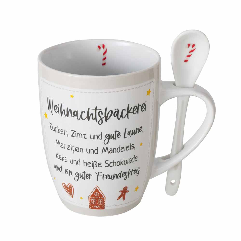 Boltze - Weihnachtstasse mit Spruch und Löffel Nollaig