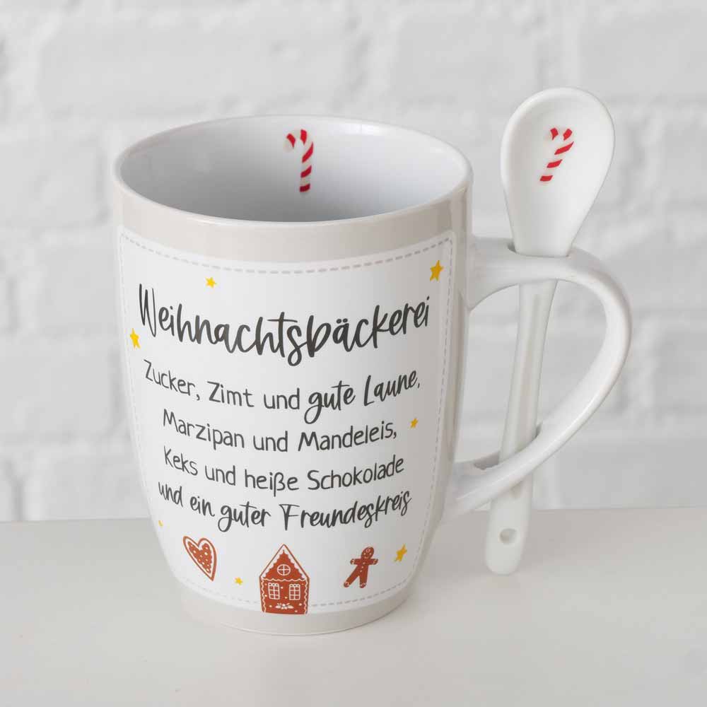 Boltze - Weihnachtstasse mit Spruch und Löffel Nollaig