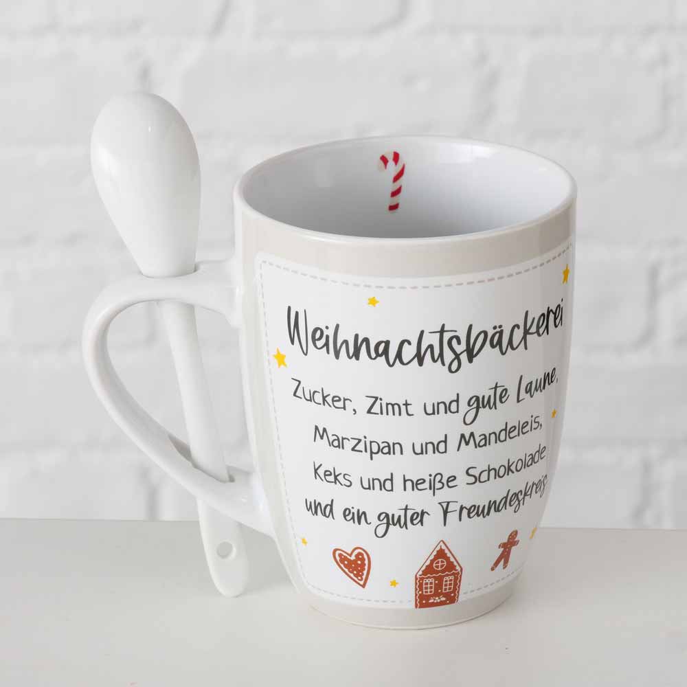 Boltze - Weihnachtstasse mit Spruch und Löffel Nollaig