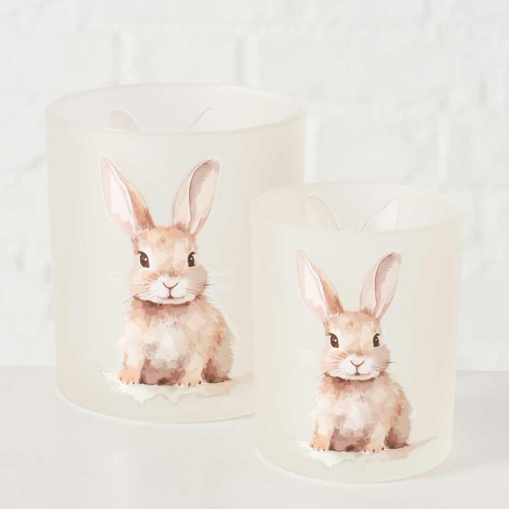 Boltze - Windlicht Hansi mit Hasenmotiv 2er-Set