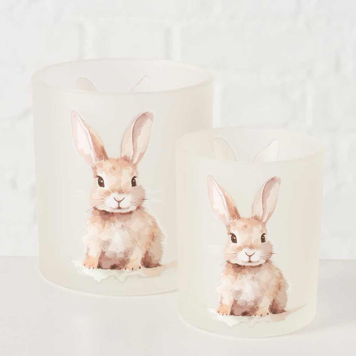 Boltze - Windlicht Hansi mit Hasenmotiv 2er-Set