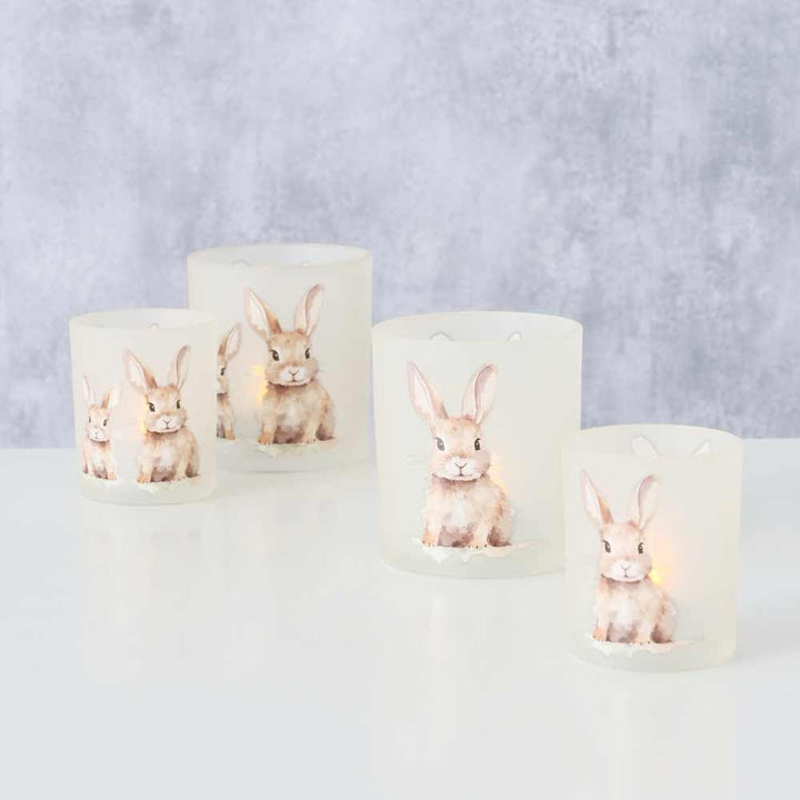 Boltze - Windlicht Hansi mit Hasenmotiv 2er-Set